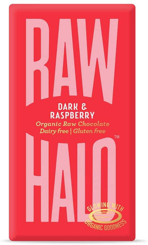 Raw Halo Dark + Raspberry Organic Raw Chocolate 35g (Pack of 10)