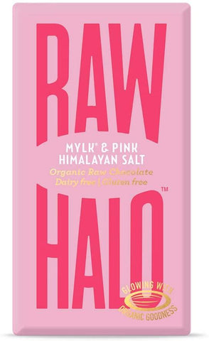 Raw Halo Mylk + Pink Himalayan Salt Organic Raw Chocolate 35g (Pack of 10)