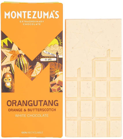 Montezuma'S Chocolate Orangutang - White Chocolate With Orange & Butterscotch 90g