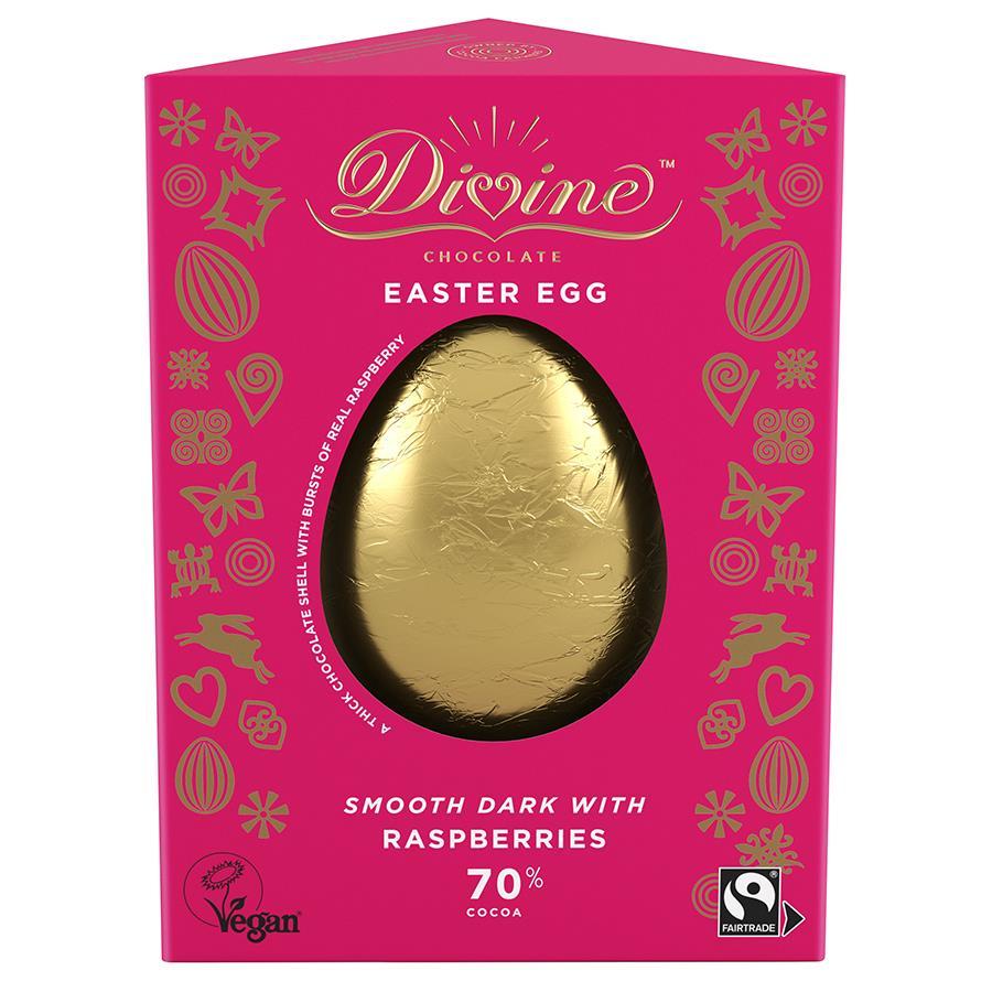 Divine Chocolate Fair Trade Dark Raspberry Egg 90g