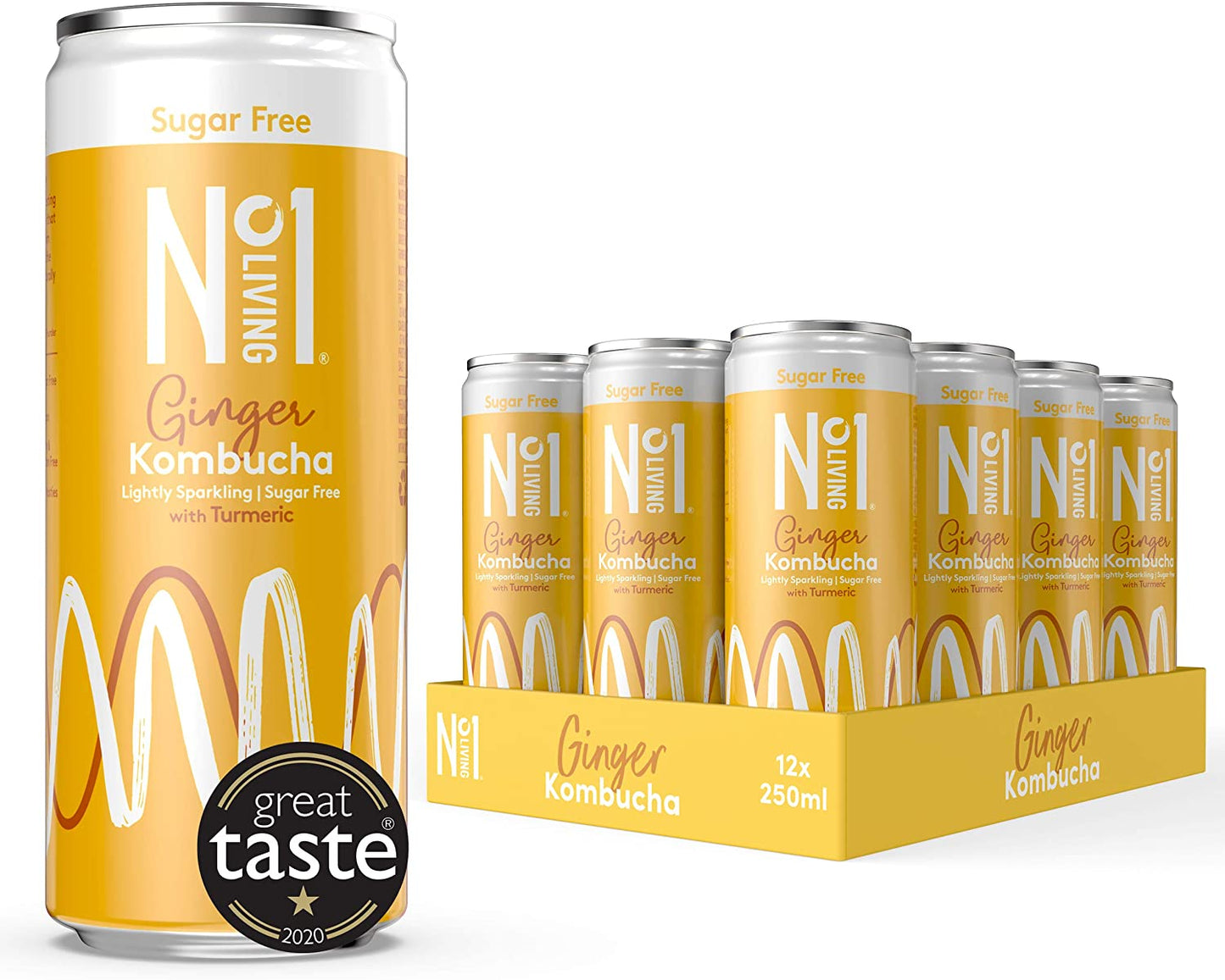 No.1 Living Organic Ginger & Turmeric Kombucha 275ml (Pack of 12)