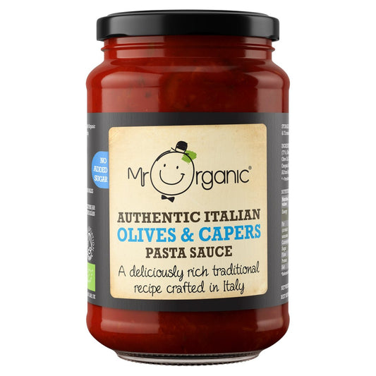 Mr Organic Organic Olives & Capers Pasta Sauce No Added Sugar 350g (Pack of 6)