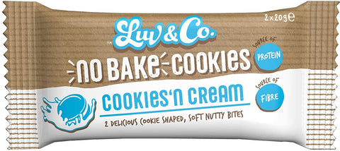 Luv & Co. No Bake Cookies - Cookies N Cream 40g (Pack of 12)