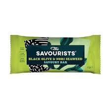 The Savourists Black Olive & Nori Seaweed Savoury Snack Bar 40g (Pack of 12)