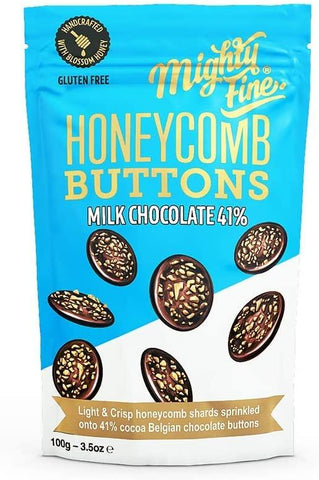 Mighty Fine Milk Chocolate Honeycomb Buttons 100g (Pack of 12)