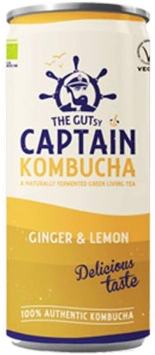 The Gutsy Captain Kombucha Ginger & Lemon 250ml (Pack of 12)