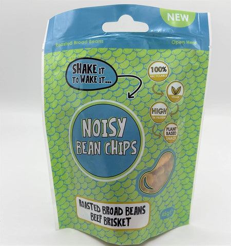 Noisy Snacks Noisy Bean Chips Beef Brisket 45g (Pack of 9)