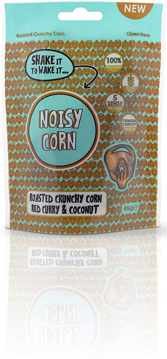 Noisy Snacks Noisy Corn Red Curry & Coconut 45g (Pack of 9)