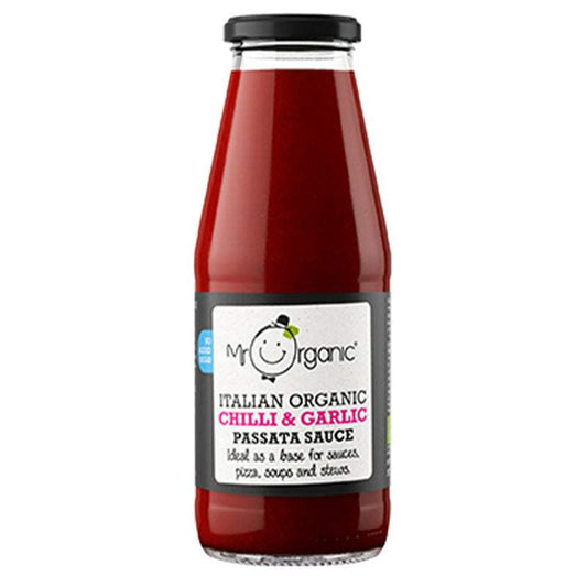 Mr Organic Organic Chilli & Garlic Passata Sauce 400g (Pack of 6)