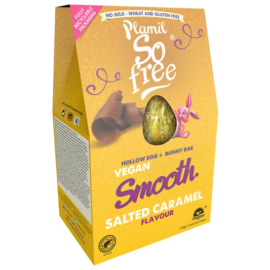 So Free Chocolate Vegan Smooth Salted Caramel Easter Egg 110g (Pack of 3)