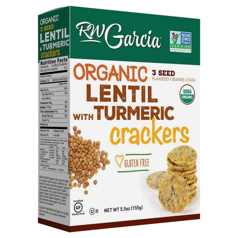 R.W Garcia Lentil & Turmeric Organic Crackers 155g