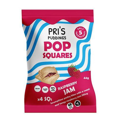 Pri'S Pudding Pop Squares Raspberry Jam 44g (Pack of 12)