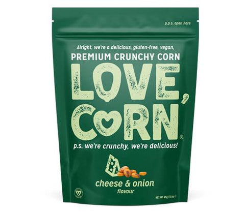 Love Corn Cheese & Onion Crunchy Corn 45g (Pack of 10)