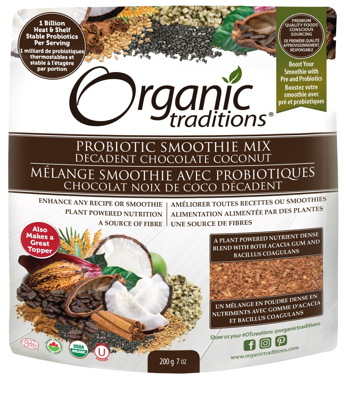 Organic Traditions Organic Decadent Chocolate Coconut 200g (Pack of 6)