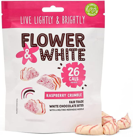 Flower & White Raspberry Crumble Meringue Bites 75g (Pack of 6)