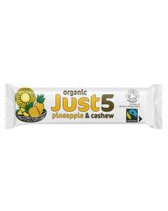 Just 5 Organic Fairtrade Pineapple & Cashew 40g (Pack of 18)