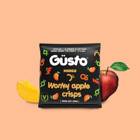 Gusto Snacks Air Dried Wonky Apple Crisps With A Coconut Twist 20g (Pack of 12)