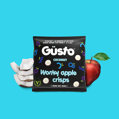 Gusto Snacks Air Dried Wonky Apple Crisps With A Mango Twist 20g (Pack of 12)