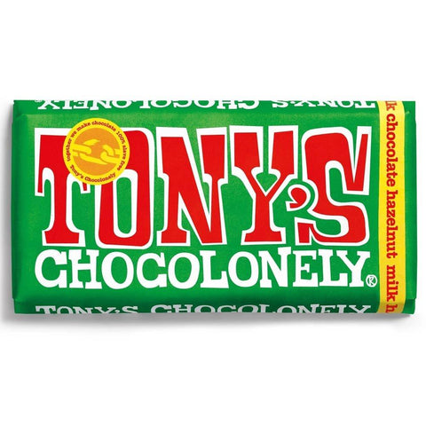 Tony'S Chocolonely Milk Creamy Hazelnut Crunch Fairtrade UK 180g (Pack of 15)