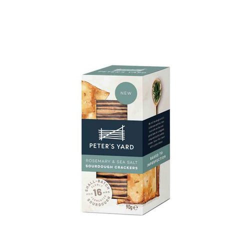 Peter'S Yard Rosemary & Sea Salt Sourdough  Crackers 90g (Pack of 8)