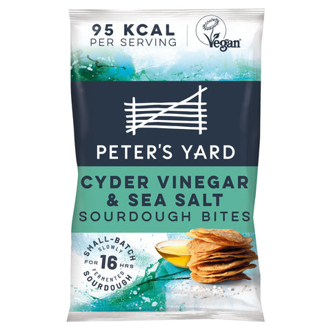 Peter'S Yard Suffolk Cyder Vinegar & Sea Salt Sourdough Bites 26g (Pack of 12)