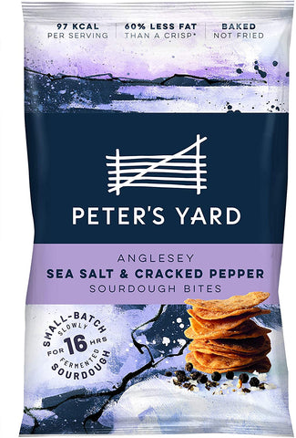 Peter'S Yard Anglesey Sea Salt & Cracked Pepper Sourdough Bites 26g (Pack of 12)