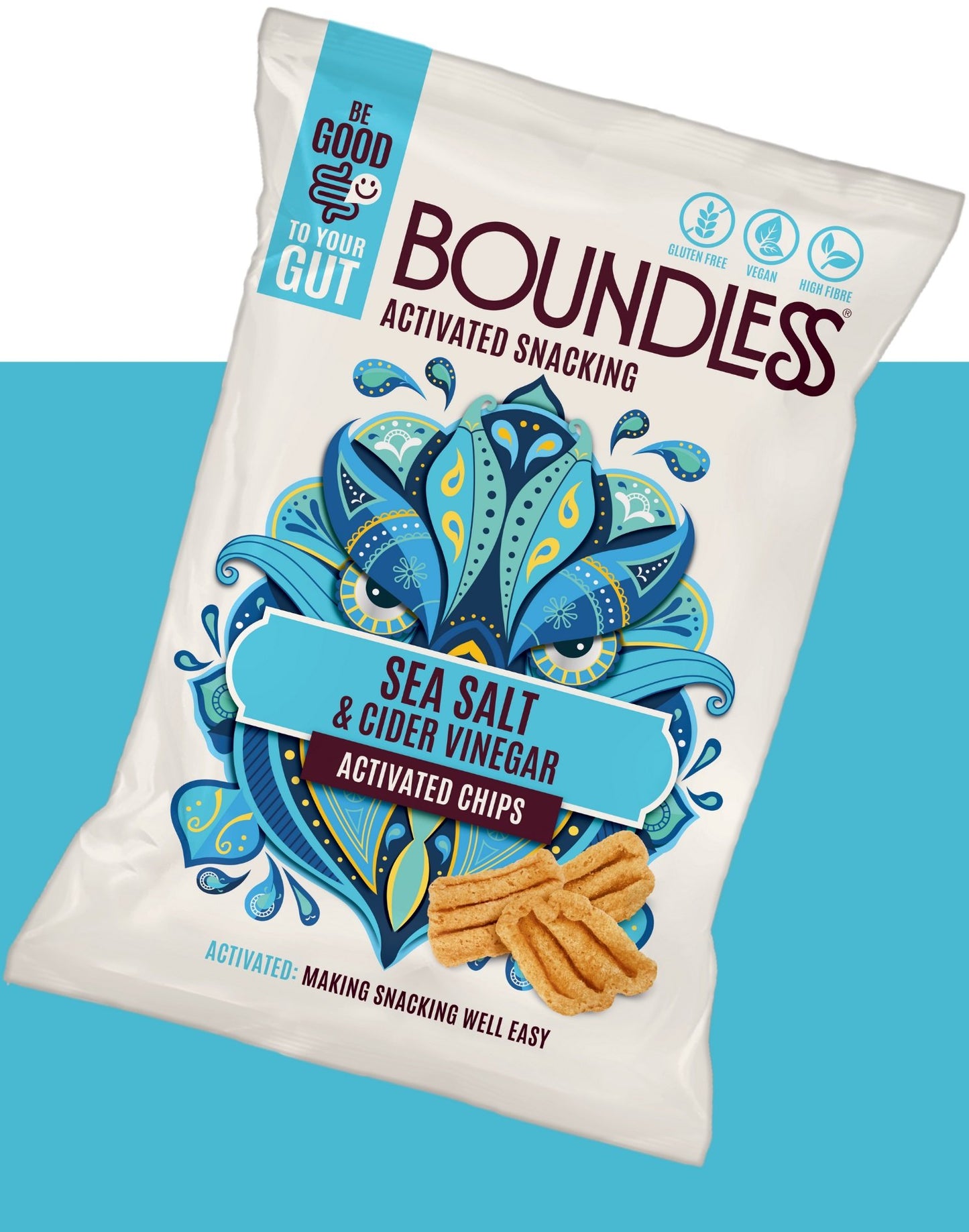 Boundless Sea Salt & Cider Vinegar Activated Chips 80g (Pack of 10)