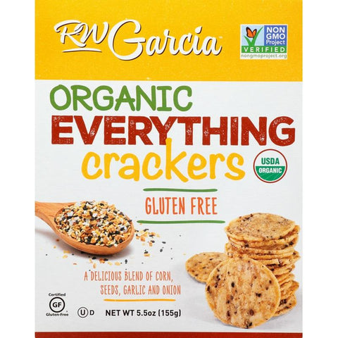 R.W Garcia Organic GF Everything Except The Bagel Crackers 155g (Pack of 6)
