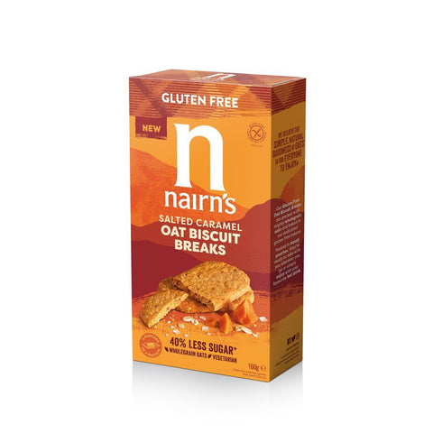 Nairn'S Oatcakes Gluten Free Biscuit Breaks Salted Caramel 160g (Pack of 6)