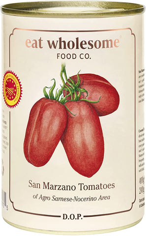 Eat Wholesome San Marzano Tomatoes of Agro Sarnese-Nocerino Area 400g (Pack of 12)