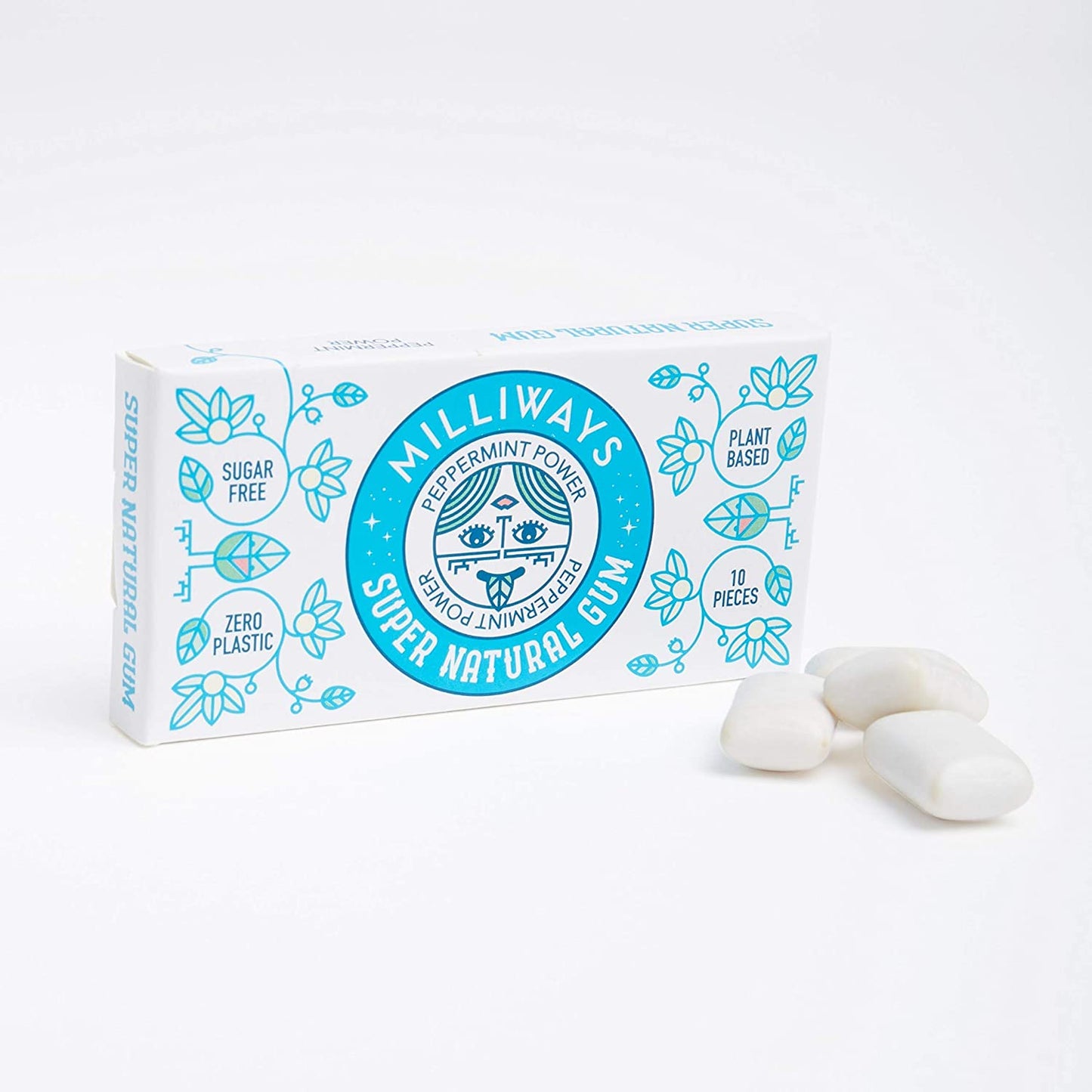Milliways Super Natural Gum - Peppermint Power 19g/10 Pieces 19g (Pack of 12)