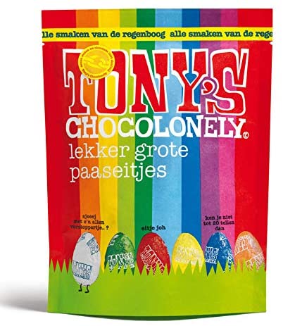Tony'S Chocolonely Easter Eggs Mix Pouch 255g (Pack of 8)