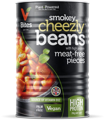 Vbites Foods Ltd Smokey Cheezly Baked Beans & High Protein Pieces 400g
