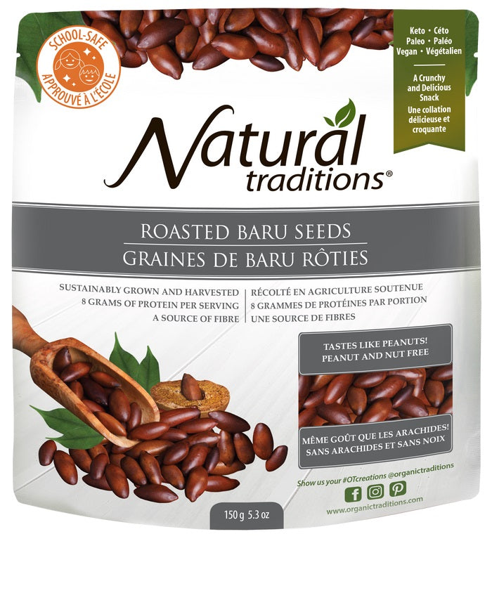 Organic Traditions Organic Natural Roasted Baru Seeds 150g (Pack of 6)