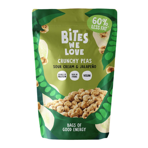 Bites We Love Crunchy Peas Sour Cream & Jalapeno 100g (Pack of 6)