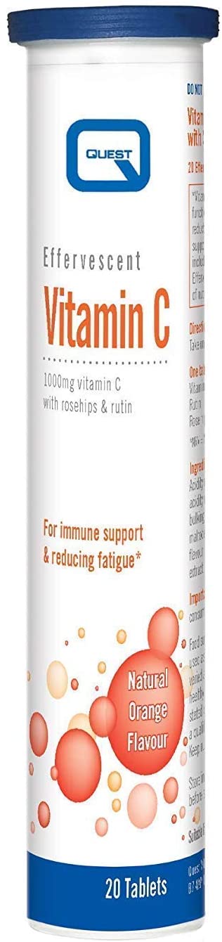 Quest Effervescent Vitamin C 1000mg Natural Orange Flavour 20 Tablets