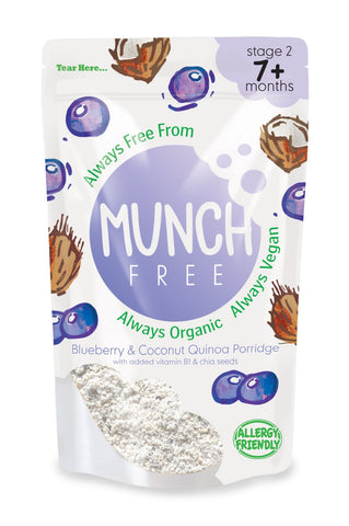 Munch Free Blueberry & Coconut Quinoa Porridge  (160g x 5)
