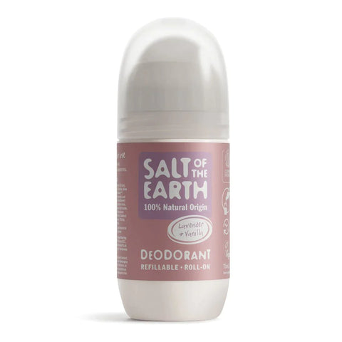 Salt Of The Earth Natural Deodorant Refillable Roll on Lavender & Vanilla 75ml (Pack of 6)