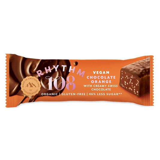 Rhythm 108 Vegan Orange & Dark Chocolate Bar 33g (Pack of 15)