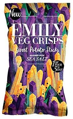 Emily Crisps Sweet Potato Sticks - Sea Salt 35g (Pack of 12)