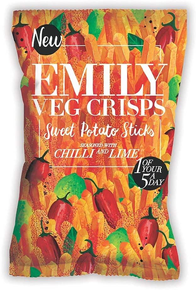 Emily Crisps Sweet Potato Sticks - Chilli & Lime 100g (Pack of 8)