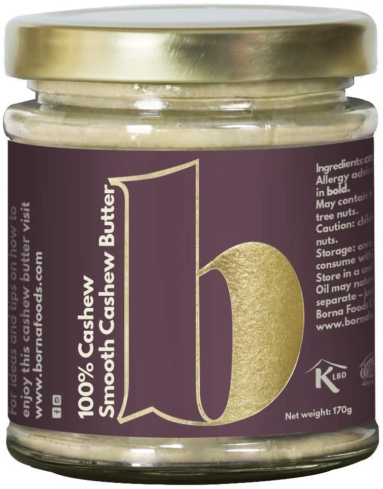Borna Smooth 100% Cashew Butter 170g (Pack of 6)