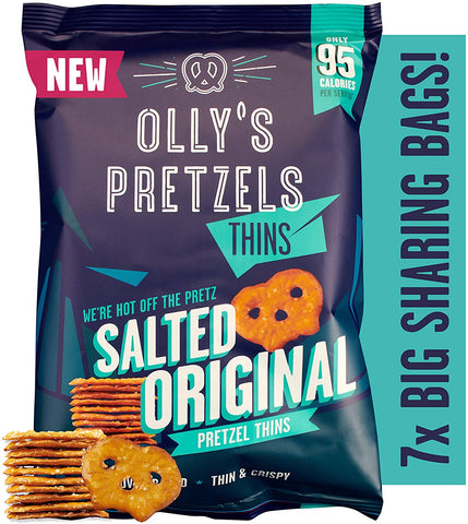 Ollys Pretzels Pretzel Thins - Original Salted 140g (Pack of 7)