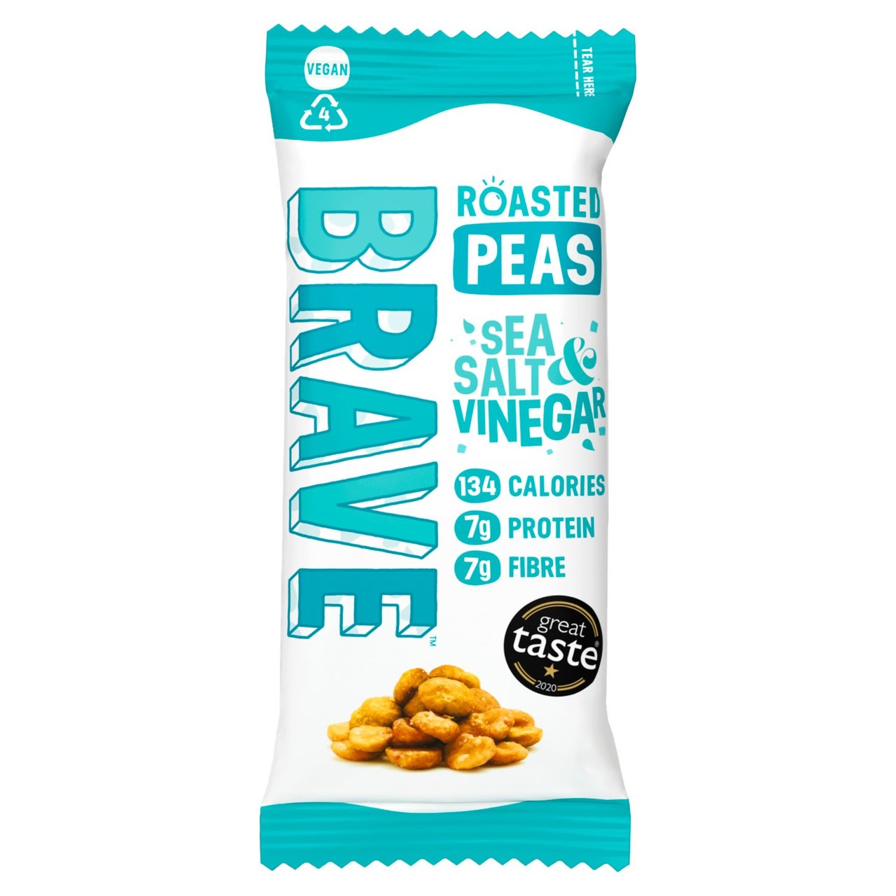 Brave Foods Sea Salt & Vinegar Roasted Chickpeas 35g (Pack of 12)