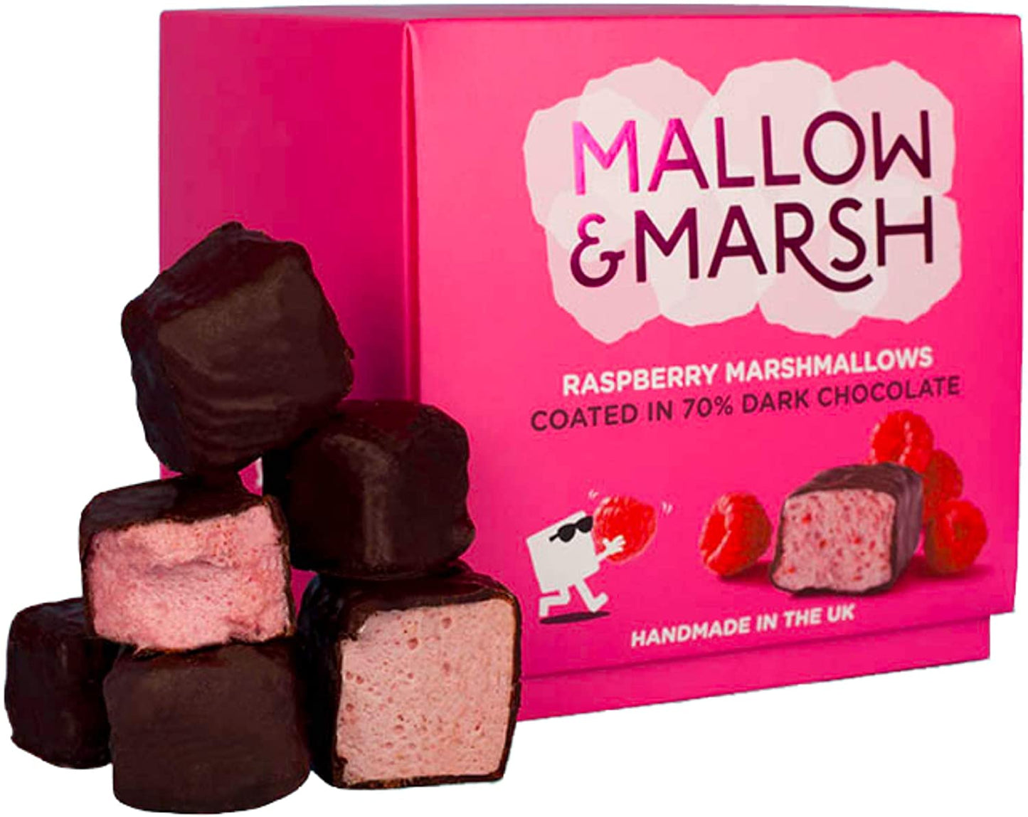 Mallow & Marsh Raspberry Dark Choc Marshmallow Gift Box 169g (Pack of 4)