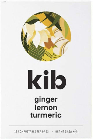 Kib Tea Ginger Lemon & Turmeric Tea 15 Bags (Pack of 4)