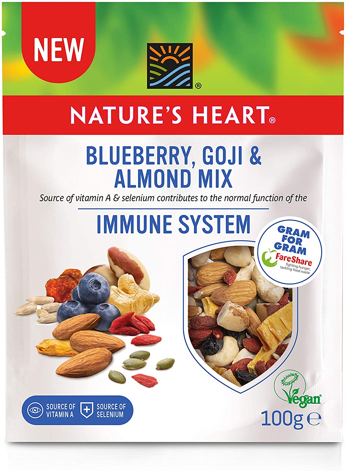 Natures Heart Blueberry Goji Almond Immune Mix 100g