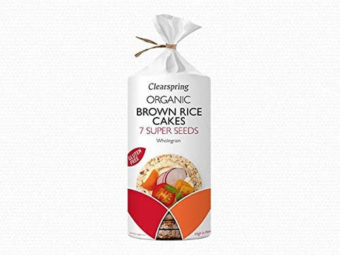 Clearspring Organic 7 Super Seed Brown Rice Cakes 120g (Pack of 6)