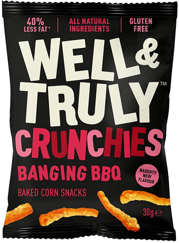 Well & Truly Crunchies - Banging Bbq 30g (Pack of 10)