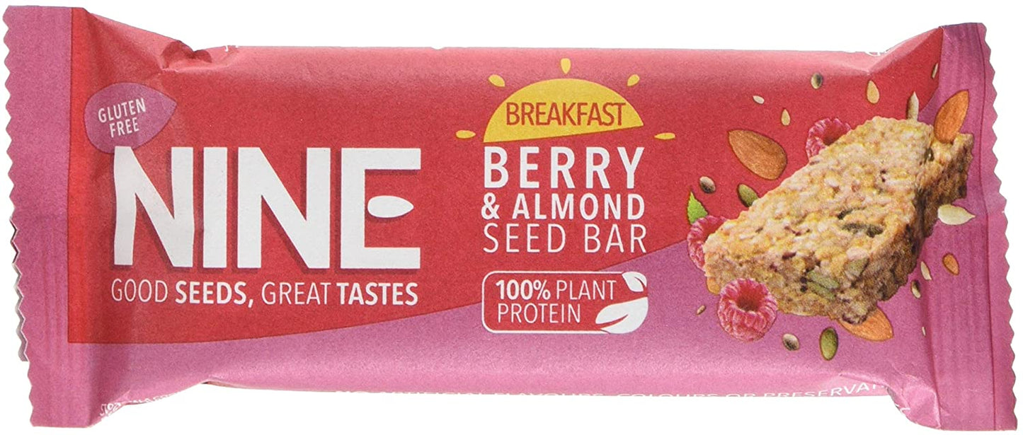 NINE White Choc Blueberry & Almond Seed Bar 40g (Pack of 20)